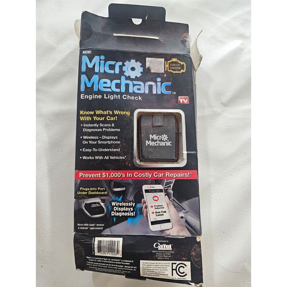 Micro Mechanic Wireless OBD2 Car Diagnostic Scanner Engine Code Reader Untested